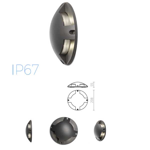 LED podna nadgradna svjetiljka Top  230V LED 4x1W IP67 3000K