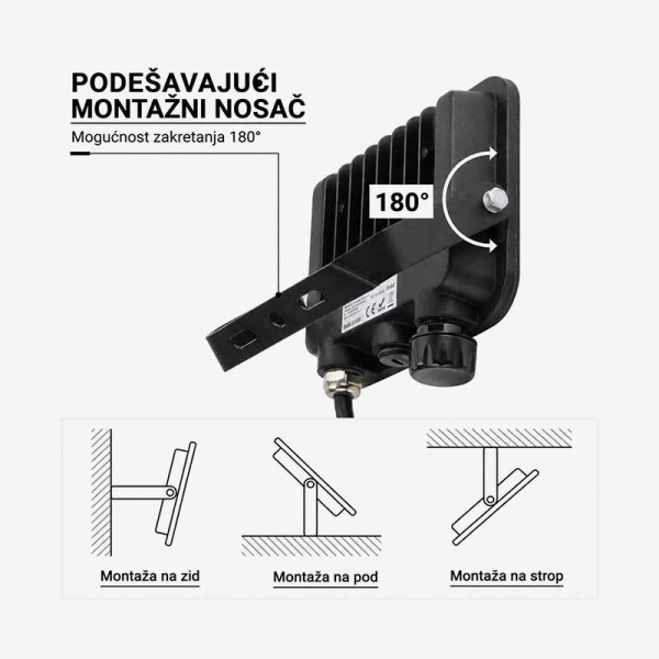 LED reflektor Easy Fix 100W 9000 lm IP65 CCT odabir svjetlosti