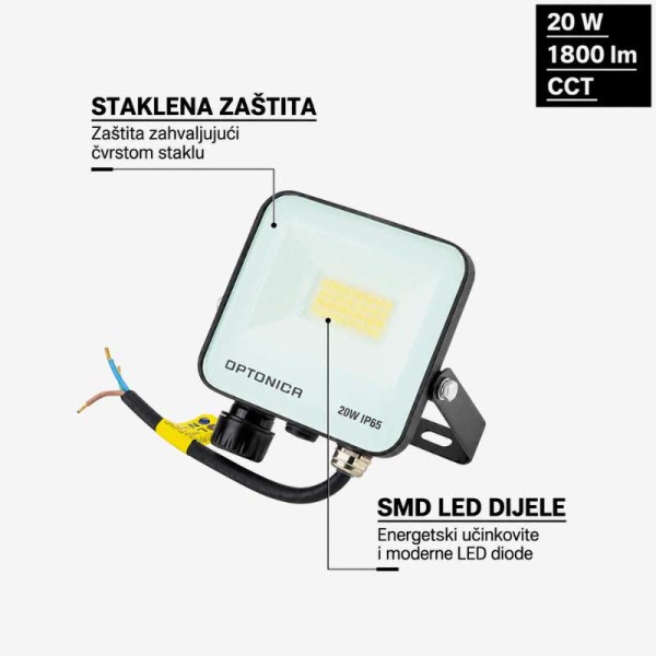 LED reflektor Easy Fix 20W 1800 lm AC 180-265V 120° IP65 - CCT odabir svjetlosti