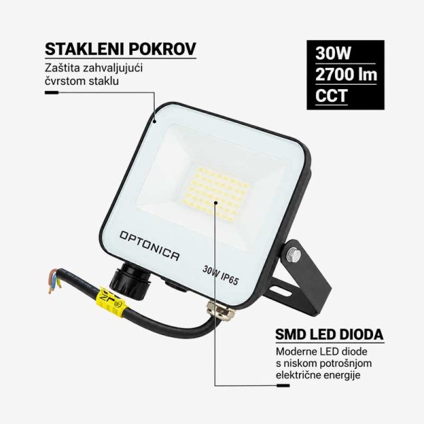 LED reflektor Easy Fix 30W 2700 lm AC 180-265V 120° IP65 - CCT odabir svjetlosti LED reflektor Easy Fix 30W 2700 lm AC 180-265V 120° IP65 - CCT odabir svjetlosti