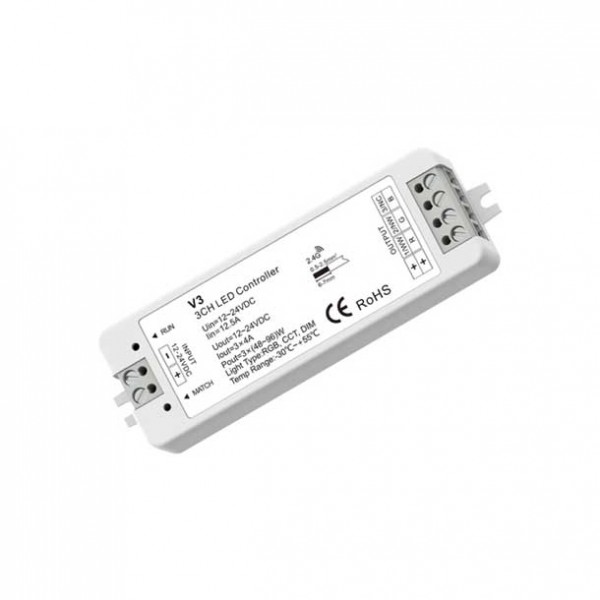 LED RGB kontroler dimmer V3 konstantnog napona 3 kanala VDC 12-24V 144-288W PF 0.95