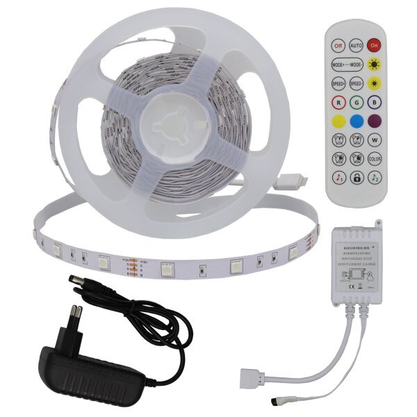 LED RGB traka 36W SET adapter + IR kontroler + daljinski ispravljač DC12V 5050 60 LEDS IP20 