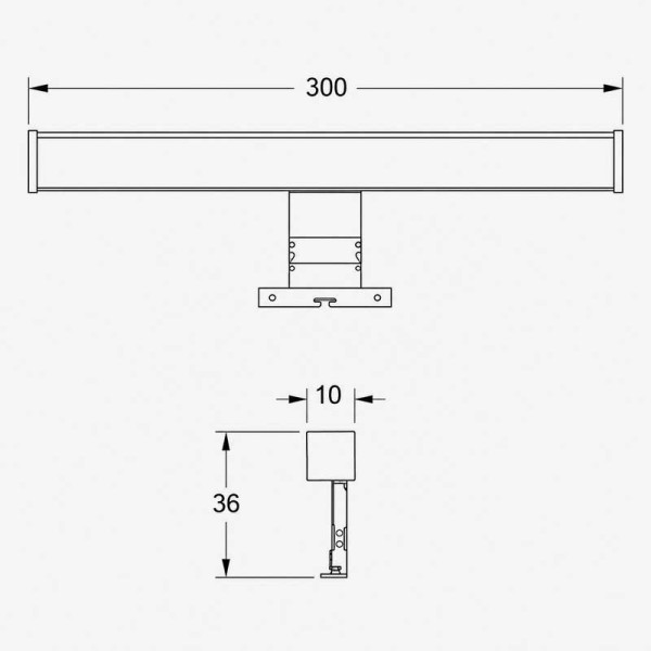 LED svjetiljka za kupaonska ogledala ALRED 10W 4000K 300x10x36 IP44 LED svjetiljka za kupaonska ogledala ALRED 10W 4000K 300x10x36 IP44