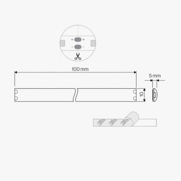 LED traka 220V 9 W/m 120 SMD/m 100 lm/w IP65