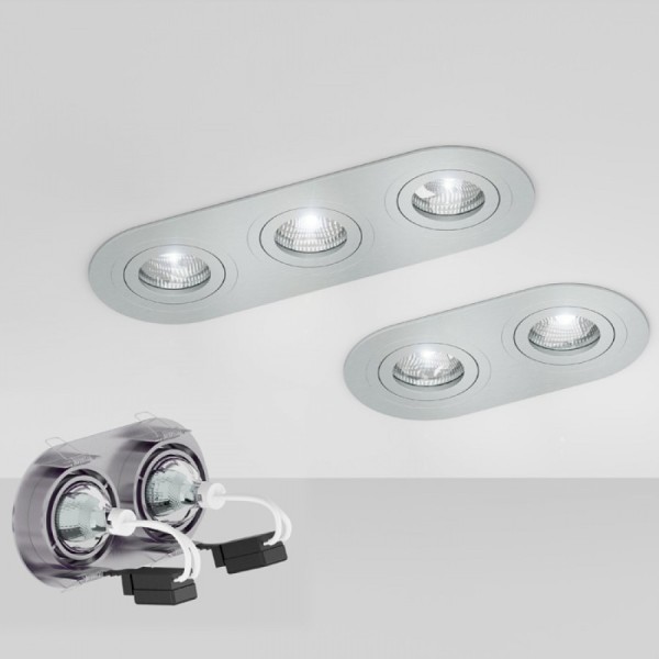 LED UGRADBENA USMJERENA SVJETILJKA 3xMR16 12V brušeni aluminij