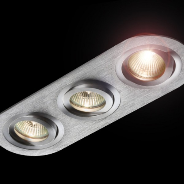 LED UGRADBENA USMJERENA SVJETILJKA 3xMR16 12V brušeni aluminij