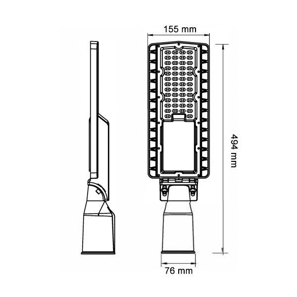 LED ULIČNA RASVJETA 50W 135lm/W Prenaponska zaštita IP65 5700K 6750LM 5700K LED ulična rasvjeta SL9157 - iDEAL LED | Led žarulje - LED rasvjeta iDEAL LED | Led žarulje - LED rasvjeta LED ULIČNA RASVJETA 50W 135lm/W Prenaponska zaštita IP65 5700K 6750LM 5700K