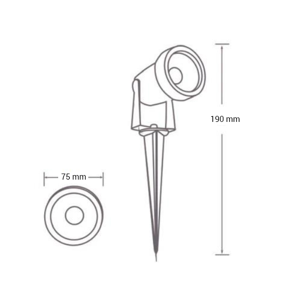 LED VRTNA SVJETILJKA PODNA 7W IP65 220V 60° 650lm