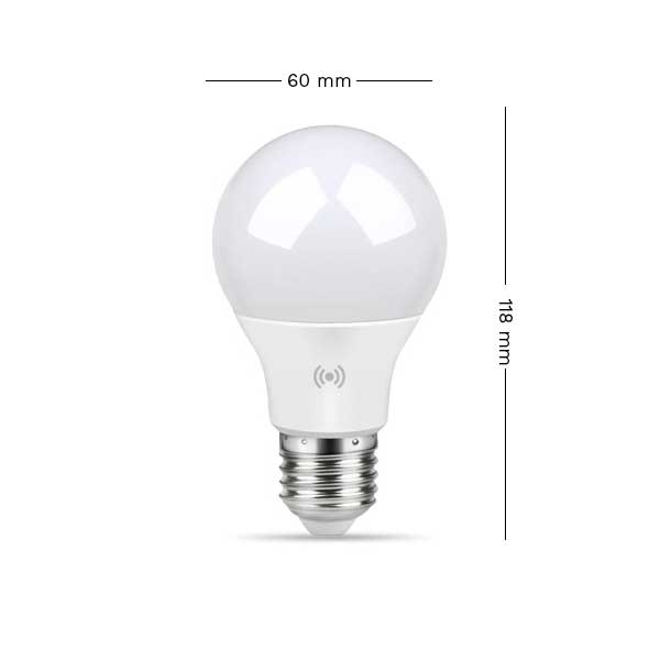 LED žarulja E27 A60 10W 220V 4000K 800lm Mikrovalni senzor pokreta i Luxomat 