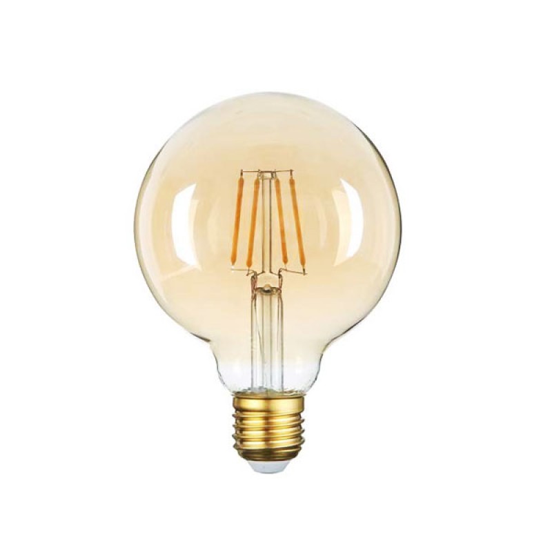 LED ŽARULJA E27 G95 4W zlatno staklo Dimabilna Filament 2500K
