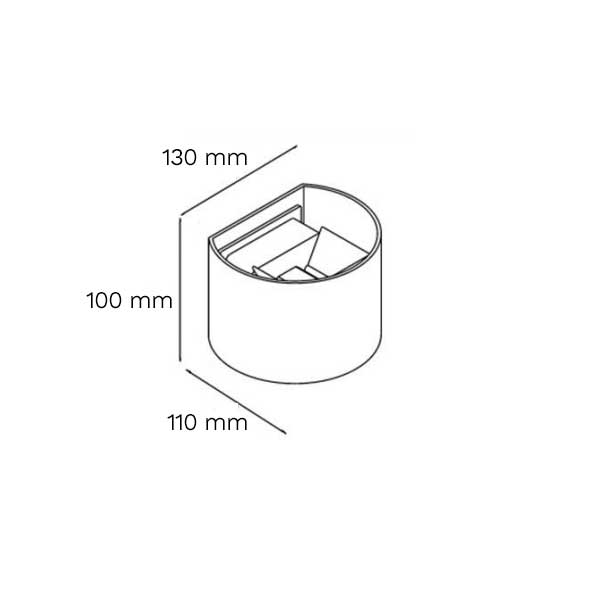 LED zidna nadgradna svjetiljka ovalna 2X5W 4000K IP54 