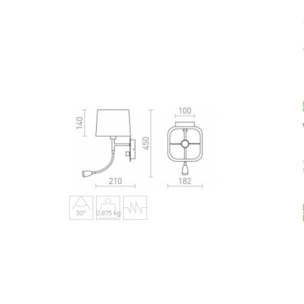 LED ZIDNA USMJERENA SVJETILJKA Perth s dodatnim reflektorom 15x3W 30° 230V 3000K