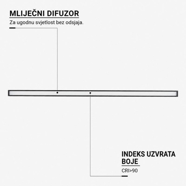 Linearna LED svjetiljka 10W 250 lm za magnetnu tračnu šinu M05