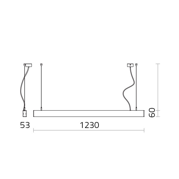 Linearna visilica Cabail T8 cijev 120 cm IP20