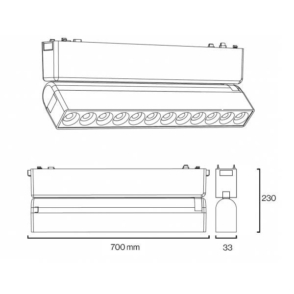 Linearni LED reflektor za Ultra slim magnetnu tračnu šinu 12W 48V 880 lm Osram LED Magnetna tračna rasvjeta 93US041240 - iDEAL LED | Led žarulje - LED rasvjeta iDEAL LED | Led žarulje - LED rasvjeta Linearni LED reflektor za Ultra slim magnetnu tračnu šinu 12W 48V 880 lm Osram LED