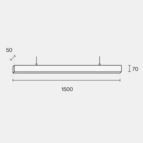 Linerana ovjesna svjetiljka 50W 4500 lm 1500 mm IP40 Crna