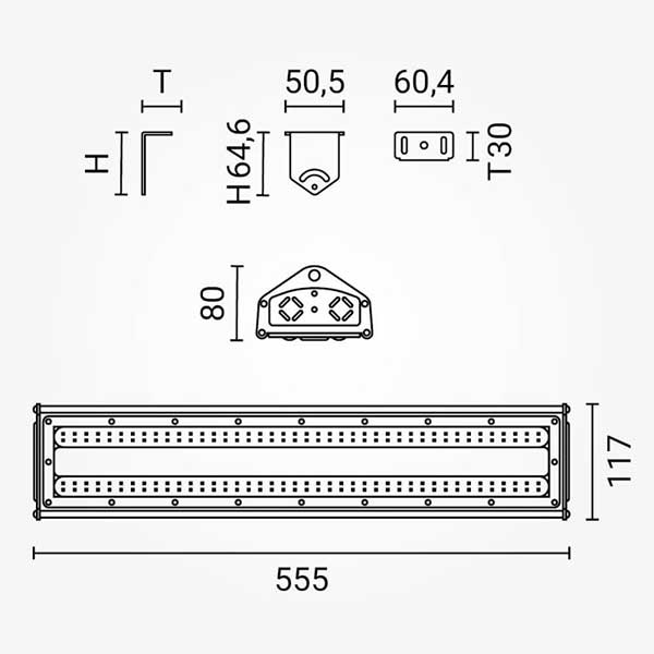Linerani LED reflektor 100W 10000 lm P65 IK08