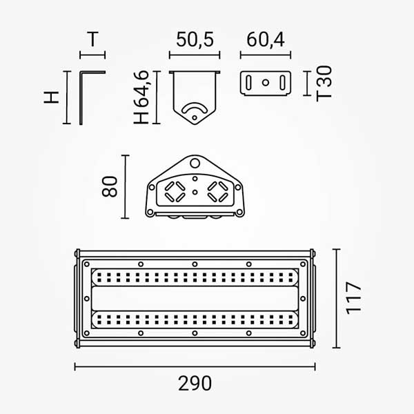 Linerani LED reflektor 50W 5000 lm P65 IK08