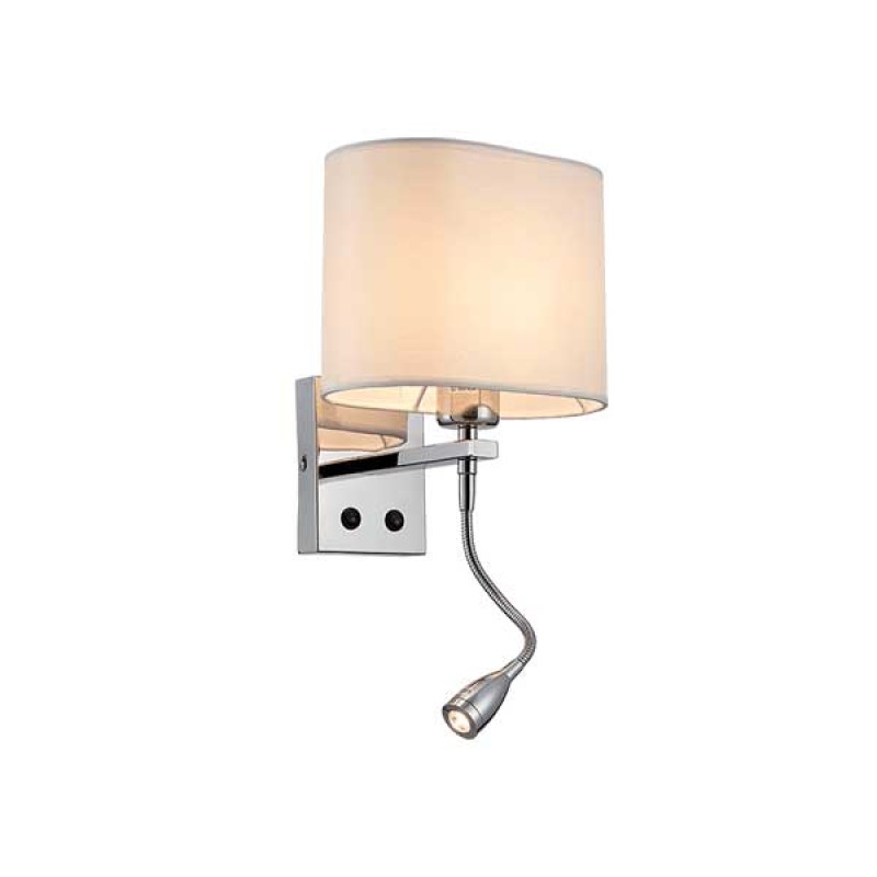 MAYA zidna LED svjetiljka 1xE27 +1WLED 4000K Krom