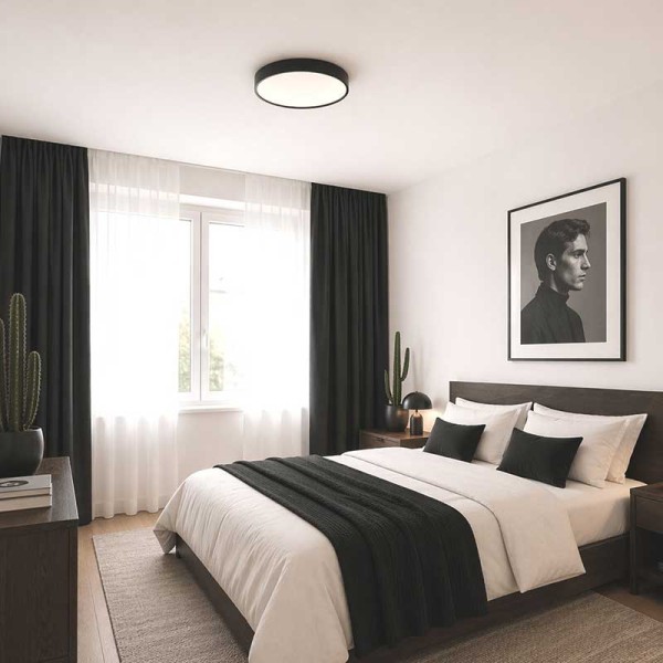 Crna nadgradna stropna LED svjetiljka DRAX 32 W 4000 K