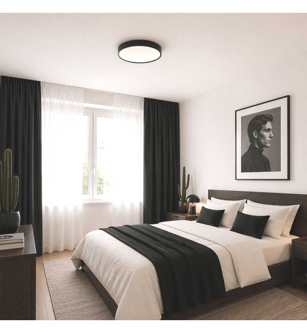 Crna nadgradna stropna LED svjetiljka DRAX 32 W 4000 K