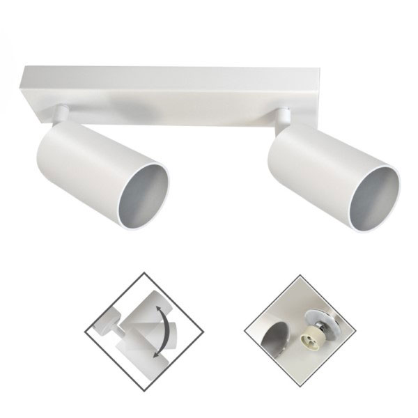 Nadgradna usmjerena LED svjetiljka 2xGU10 230V Fargo LED unutarnja rasvjeta 013359 - iDEAL LED | Led žarulje - LED rasvjeta iDEAL LED | Led žarulje - LED rasvjeta Nadgradna usmjerena LED svjetiljka 2xGU10 230V Fargo