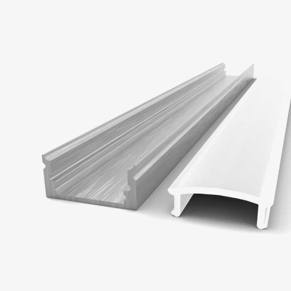 Nadgradni aluminijski profil opalno bijeli difuzor 17.0 x 7.3 mm Nadgradni aluminijski profil opalno bijeli difuzor 17.0 x 7.3 mm