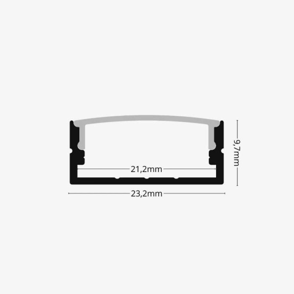 Nadgradni aluminijski profil opalno bijeli difuzor 23.2 x 9.7 mm