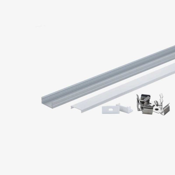 Nadgradni aluminijski profil za LED traku opalno bijeli difuzor 23.5 x 9.8 mm