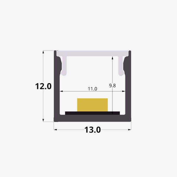 Nadgradni aluminijski profil za LED traku opalno bijeli difuzor 13 x 12 mm