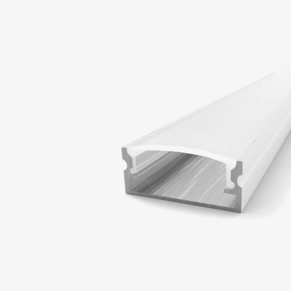 Nadgradni aluminijski profil za LED traku opalno bijeli difuzor 15 x 6 mm x 2000 mm