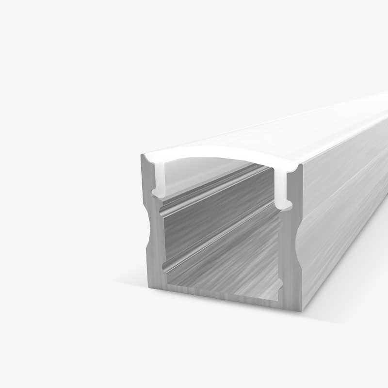 Nadgradni aluminijski profil za LED traku opalno bijeli difuzor 17.2 x 14.6 mm