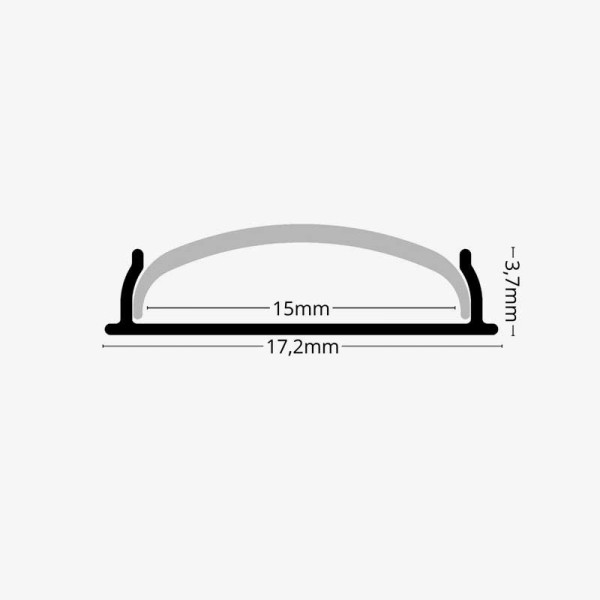 Nadgradni aluminijski profil za LED traku opalno bijeli difuzor 17.2 x 3.7 mm Nadgradni aluminijski profil za LED traku opalno bijeli difuzor 17.2 x 3.7 mm