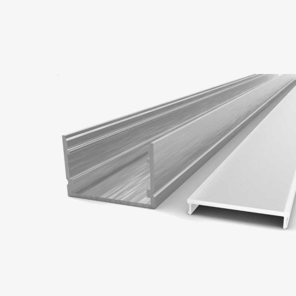 Nadgradni aluminijski profil za LED traku opalno bijeli difuzor 19.7 x 11 mm Nadgradni aluminijski profil za LED traku opalno bijeli difuzor 19.7 x 11 mm