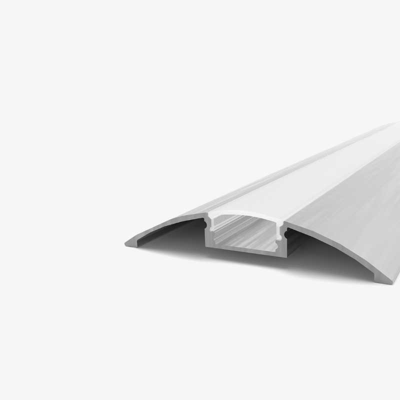 Nadgradni zakrivljeni aluminijski profil za LED traku opalno bijeli difuzor 52 x 8.1 mm