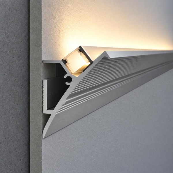 Nadgradni zidni aluminijski profil za LED trake opalno bijeli difuzor 2 metra 44.5 x 34 x 53 mm
