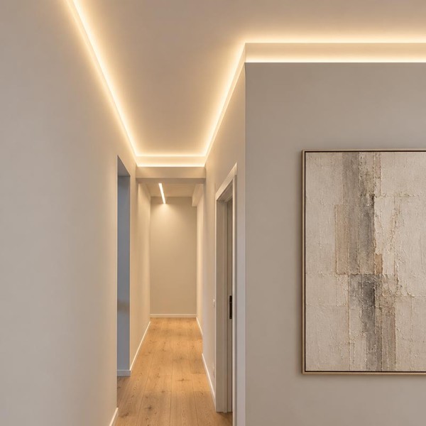 Nadgradni zidni aluminijski profil za LED trake opalno bijeli difuzor 2 metra 44.5 x 34 x 53 mm