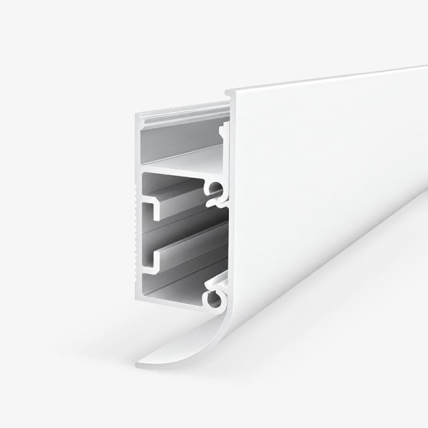 Bijeli nadgradni zidni aluminijski profil za LED trake opalno bijeli difuzor 2 metra 50 x 18 mm