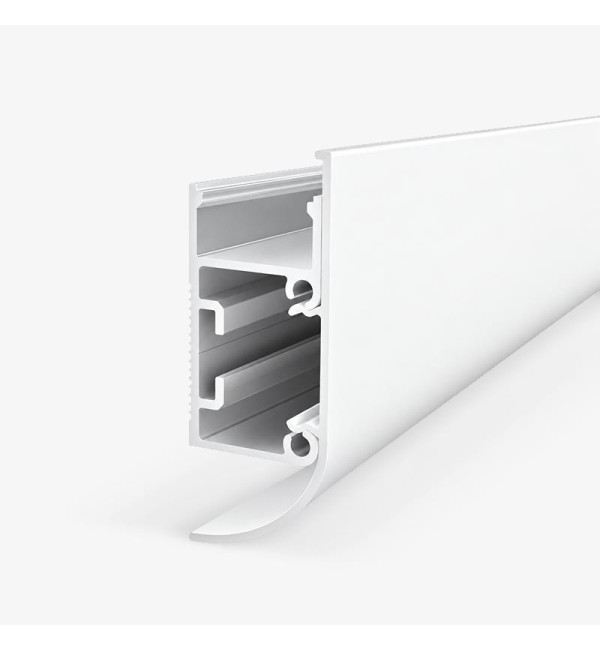 Bijeli nadgradni zidni aluminijski profil za LED trake opalno bijeli difuzor 2 metra 50 x 18 mm