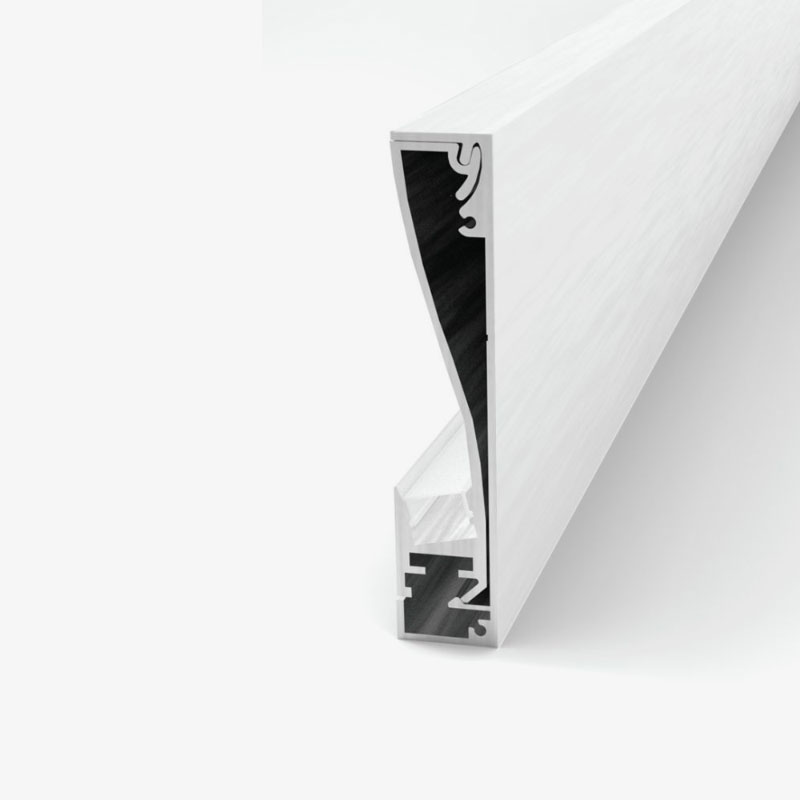 Nadgradni zidni rubni aluminijski profil za LED traku opalno bijeli difuzor 2 metra 18.0x80.0 mm
