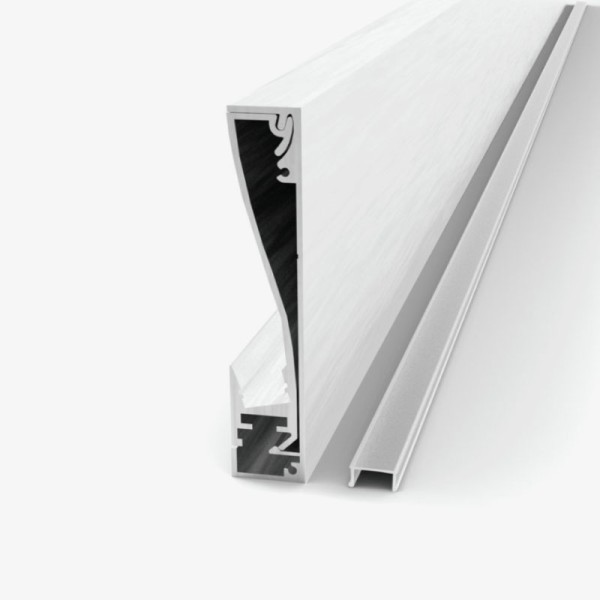 Nadgradni zidni rubni aluminijski profil za LED traku opalno bijeli difuzor 2 metra 18.0x80.0 mm