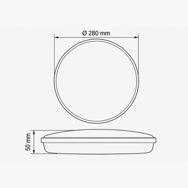 Okrugla LED plafonjera 24W 2160 lm 4000K IP65 IK09