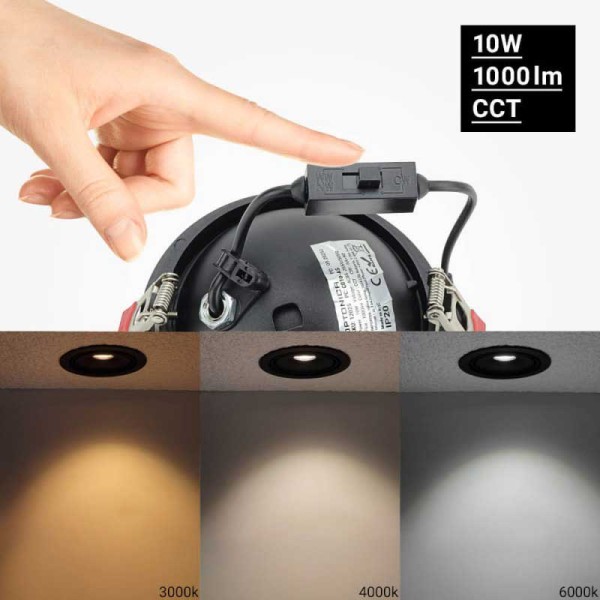 Okrugli ugradbeni LED reflektor rotirajući 10W CRI90+ CCT podesiva boja svjetlosti