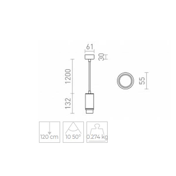 Optimus Viseća svjetiljka 230V LED GU10 9W 10 50°