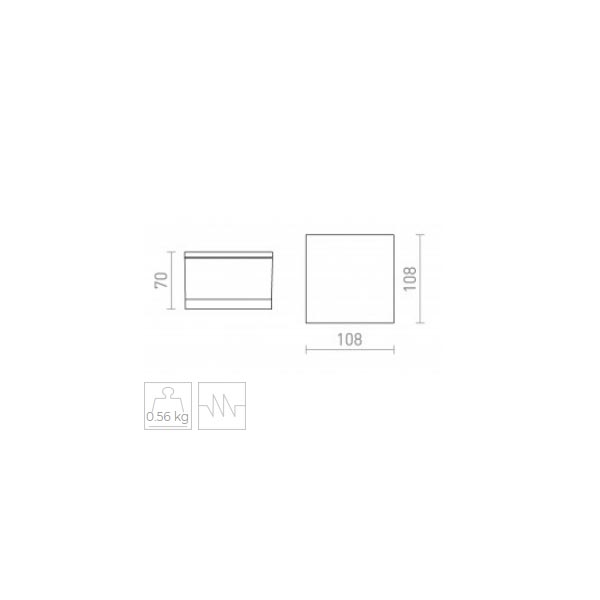 ORIN SQ  LED svjetiljka satinirano staklo/akril 230V 10W IP54 3000K