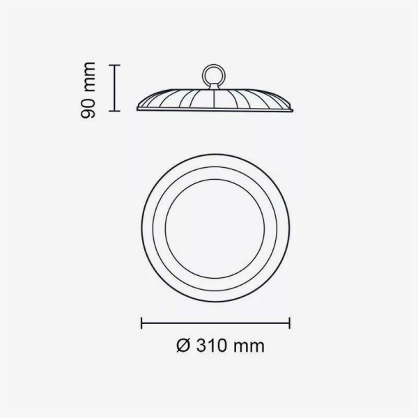 Ovjesna industrijska LED svjetiljka 150W 4500K 15 000 lm