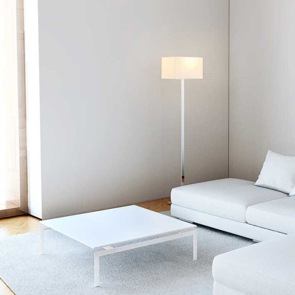 Podna LED svjetiljka PLaza S krom/strukturirano sjenilo E27