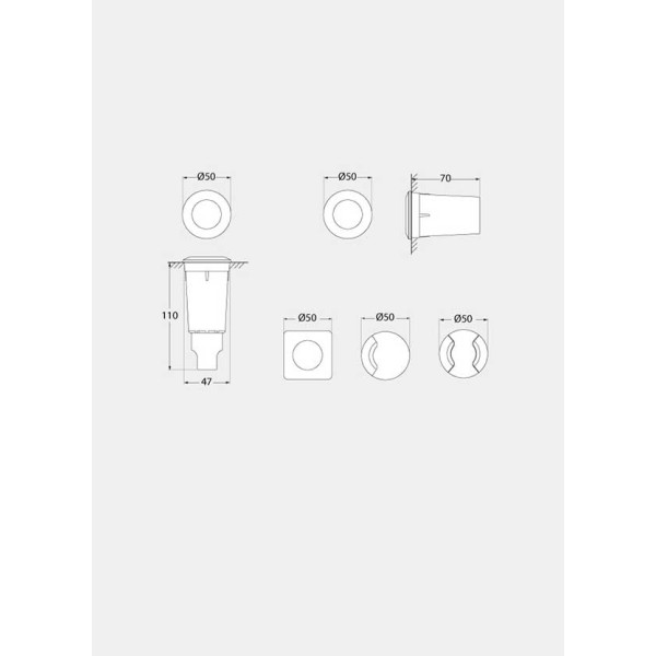 Podna/Zidna ugradbena LED svjetiljka 1.7W 4000K IP67