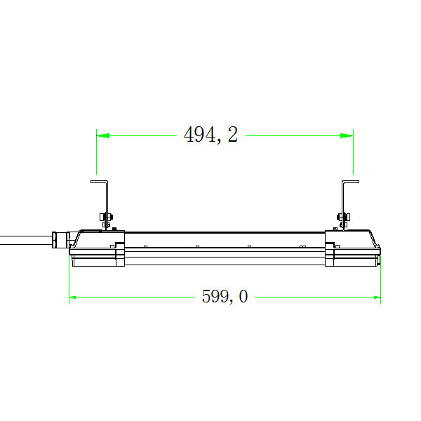 Protueksplozivna LED svjetiljka Linear 40W 5000K 140lm/W IP66 WF2 AC220-240V II 2G EX eb mb IIC T4 Gb / II 2D Ex tb IIIC T(95°C) Db