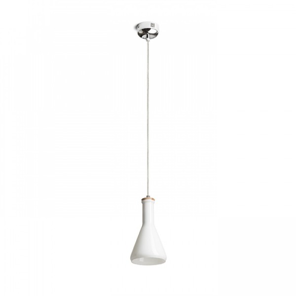PULIRE CON Viseća ukrasna svjetiljka opal staklo/drvo/krom 230V E14 LED unutarnja rasvjeta R12663 - iDEAL LED | Led žarulje - LED rasvjeta iDEAL LED | Led žarulje - LED rasvjeta PULIRE CON Viseća ukrasna svjetiljka opal staklo/drvo/krom 230V E14